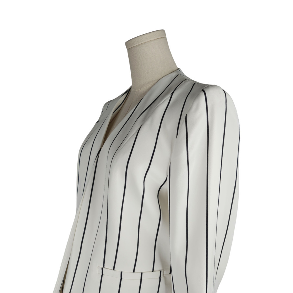 Bar III Women's White and Black Striped Open-Front Blazer Sz. M - Picture 4 of 5